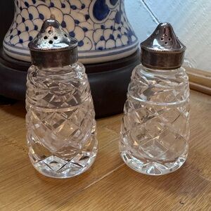 Waterford glandore salt and pepper shakers, excellent vintage condition.
